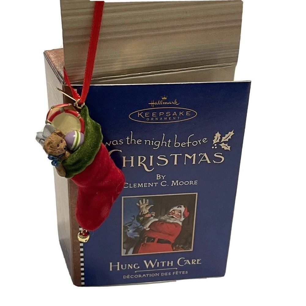 Vtg 2001 Hallmark Christmas Tree Ornament ‘Twas The Night Before ChimneyStocking